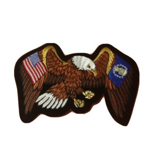 Eagle Air Force/USA Flag  Embroidered Iron/Sew On Patch Jacket/Vest 6" x 4.5" - £14.48 GBP
