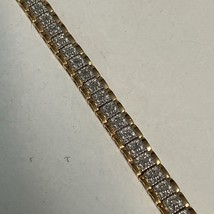 Ross Simons 925 R Sterling Silver Gold Vermeil &amp; CZ Tennis Bracelet Size 7.25” - £42.48 GBP