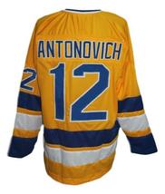 Any Name Number Minnesota Fighting Saints Hockey Jersey Antonovich Yellow image 2