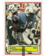 1983 STCC #37 Topps Earl Campbell HOF Hall of Fame Houston Oilers - $3.50