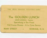 The Golden Lunch Ad Card Gorham New Hampshire Glen Ellis Falls  - £17.40 GBP