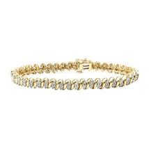 6 CT Corte Redondo VVS1 Moissanita Tenis Brazalete 7&quot; 14K Oro Amarillo Plateado - $224.40