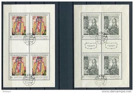 Czechoslovakia  1965  3 Souvenir Sheets( 4 stamps+2 labels) Mi 1668 1670 1672 Us - £23.23 GBP