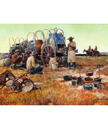 Art print the Chuck wagon old western country cowboys 24&quot;X18&quot; - £19.53 GBP