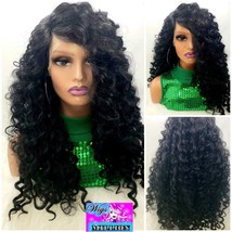 Treasure&quot; Side Part Lacefront Long Curly Synthetic Wig  Wig W/Baby Hair, Hair lo - £57.40 GBP