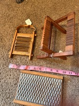 LOT o 3 Primitive Antique Chinese Wood Cheese Grater, Handheld Washboard... - $56.99