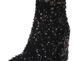 Madden Girl Women Flared Heel Ankle Booties Cody Size US 6 Black Sequins - £51.38 GBP