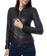 Women Leather Jacket Slim fit Biker Motorcycle Genuine Lambskin Jacket W... - £91.77 GBP