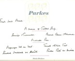 Parkes Six Roses Restaurant Hand Written Dinner  Menu - $38.73