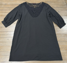 JM STUDIO By John Meyer Black Dress 3/4 Sleeve Lined Embroidered Back - ... - $42.08