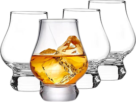 Whiskey Glasses Set of 4, Scotch Glass 6 Ounce, Hand Blown Wine Tasting Glasses, - £25.59 GBP