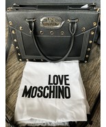 Love Moschino Borsa PU Nero Black Satchel Shoulder Strap Gold Detail New... - £148.97 GBP