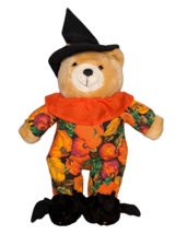 Baby Bear Plush Doll Bat Slippers Witch Hat Friendly Stuffed Animal Halloween - $11.95