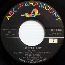 Paul Anka - Lonely Boy / Your Love [7&quot; 45 rpm Single] 1959 ABC - £2.69 GBP