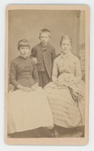 Antique CDV Circa 1870s Three Adorable Children Siblings? McHenry Freeport, IL - £7.49 GBP