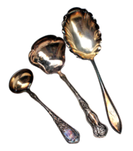 3 Lot Vtg Silver Plated Ladles 1847 Rogers Bros A1 1895 Vesta, 1903 Orchid A1 - $16.00