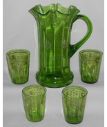 5 pc Set VICTORIAN Lemonade/Water/Juice PITCHER w/FOUR TUMBLERS - $139.61 CAD