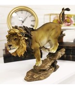 Ebros Lion King of The Jungle Running Down A Sloping Rock Statue 11.25&quot; ... - $50.75 CAD