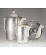 WMF Art Deco Modernist Bauhaus Coffee &amp; Tea Set of 3 Pieces Made in Germany - $590.25