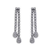 1.75 carat Diamond Drop Earrings 14K White Gold - £1,408.53 GBP