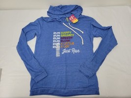 NWT RUN PRETTY FAR Just Run Women XL Blue Hooded Long Sleeve Shirt Run G... - $14.84