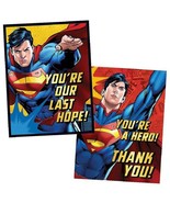 DC Superman Man Birthday Party Invitations &amp; Thank You Postcards 8 Count... - $146.68 MXN