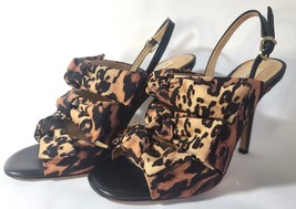 Antonio Melani Cheetah Vilada Animal Print Black Bow Heels Shoes Size 7M - £8.81 GBP