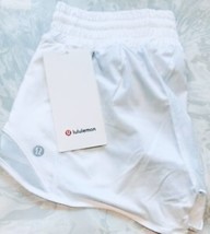 LULULEMON HOTTY HOT SHORT 2.5” HR~LINED~WHITE 0 2 4 6 8 10 12~ NWT ~USPS... - $76.92