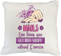 Make Your Mark Design Nails, One Thing You Get into Shape. White Pillow Cover fo - $24.74+