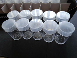 Lot of 10 BCW Small Dollar Round Clear Plastic Coin Storage Tubes Screw On Caps - £10.38 GBP