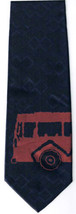 Men&#39;s Necktie Navy Blue Red Bus 100% Polyester - £10.21 GBP