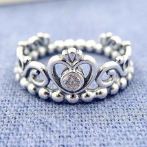 925 Sterling Silver Princess Tiara Ring For Women - £14.38 GBP