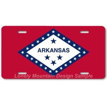 Arkansas State Flag Inspired Art FLAT Aluminum Novelty Auto License Tag Plate - £14.15 GBP