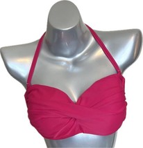 Bar III Bikini Swimsuit Top Size Large Fuchsia Pink Twist Front Halter NWOT - £23.26 GBP