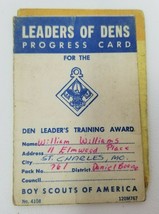 Boy Scouts Leaders of Dens Progress Card Training Award Vintage 1973 120M767  - £12.11 GBP