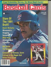 ORIGINAL Vintage Aug 1992 Baseball Cards Magazine w/ Cards Juan Gonzalez - £15.58 GBP