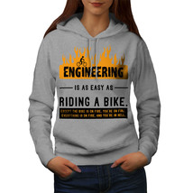 Wellcoda Engineer Ride Bike Womens Hoodie, Funny Casual Hooded Sweatshirt - £28.39 GBP