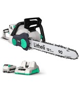 Litheli Battery Chainsaw 12&quot;, 40V Cordless Chainsaw, Chain Saw For Trees... - $155.99