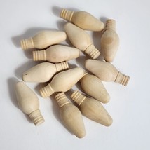 12- Wooden 2 1/8&quot; C7 Christmas Light Bulbs Unfinished DIY Holiday Crafti... - £3.94 GBP
