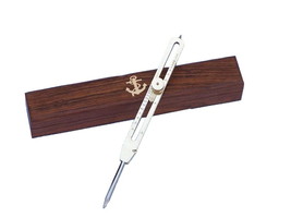 Brass Drafting Compass with Rosewood Box 9&quot;&quot; - £49.06 GBP