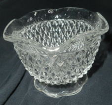Mayonnaise Bowl by INDIANA GLASS Diamond Point Clear 3 1/4&quot; Flower Botto... - £7.83 GBP