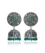 Silver Plated Oxidized Designer Fashion Jhumki Earring Costume Jewelry  - $5.99