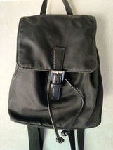 COACH Backpack Purse Black Textile w/Leather Trim Top Handle F3J-7411 - $44.95