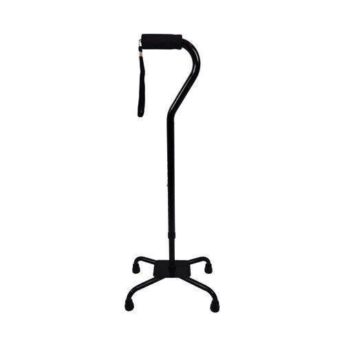 Blue Jay Offset Handle Quad Cane, Soft Foam Grip &amp; Wrist Strap, Large Base - $32.58