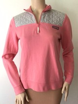 VINEYARD VINES  Salmon Pink + Gray 1/4 Zip Pullover Sweatshirt (Size S) - £19.94 GBP