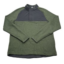 Champion Shirt Men L Green Black Pullover 1/4 Zip Jacket Sweater Fleece ... - £19.45 GBP