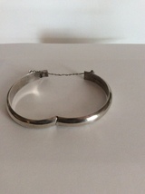 BEAUTIFUL .925 FAS SILVER PLAIN BRACELET WITH SAFETY CHAIN - $35.00