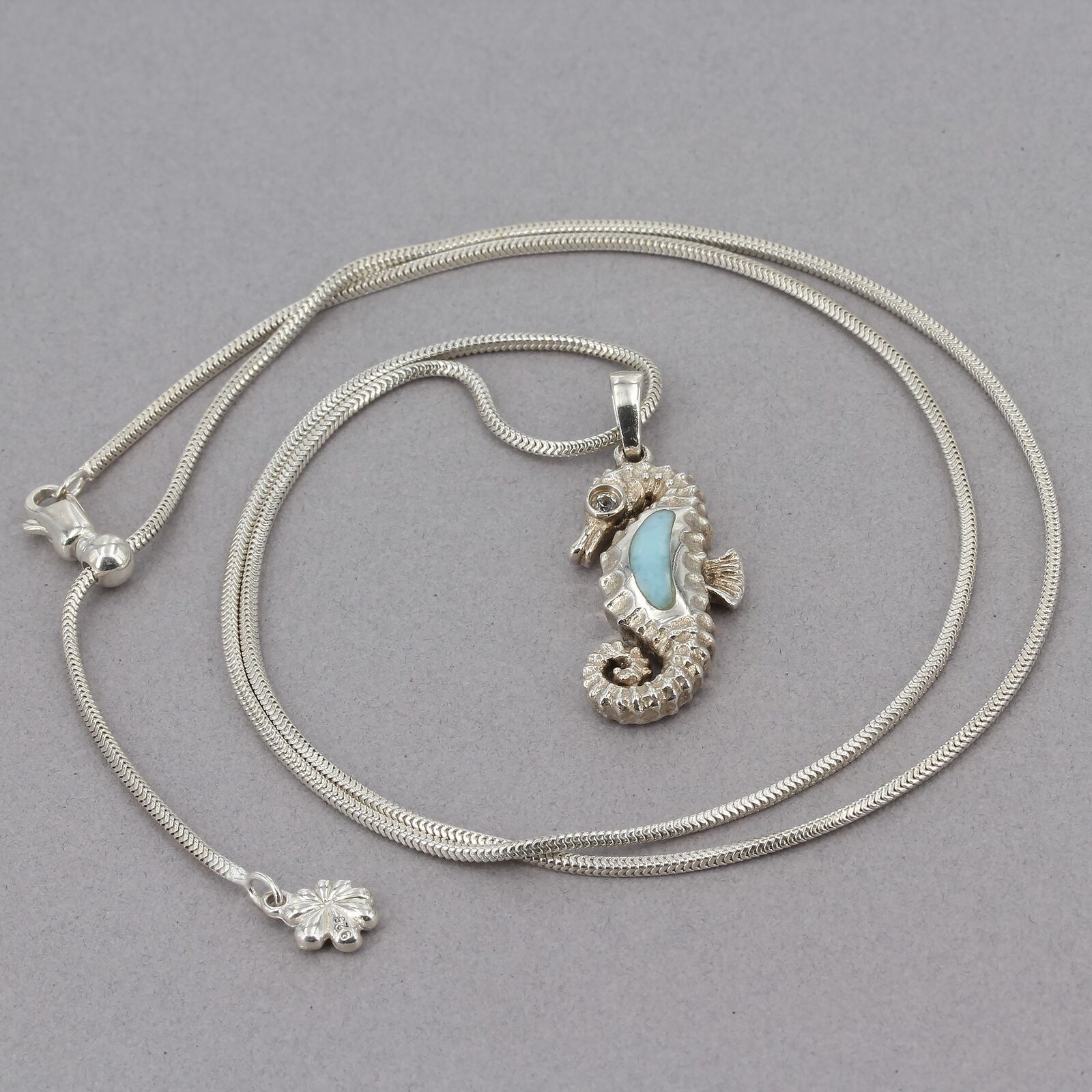 Larimar Seahorse Eternity Pendant Larimar Seahorse Eternity Pendant