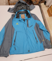 Womens Rain Jacket Waterproof with Hood Lightweight Hiking Jacket Blue G... - $39.99