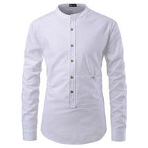 Men Shirts Korean Men Slim Long Sleeve Dress Shirt - £19.62 GBP